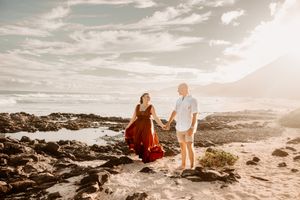 Oahu Family Photographer captures a family at sunset in Hawaii.