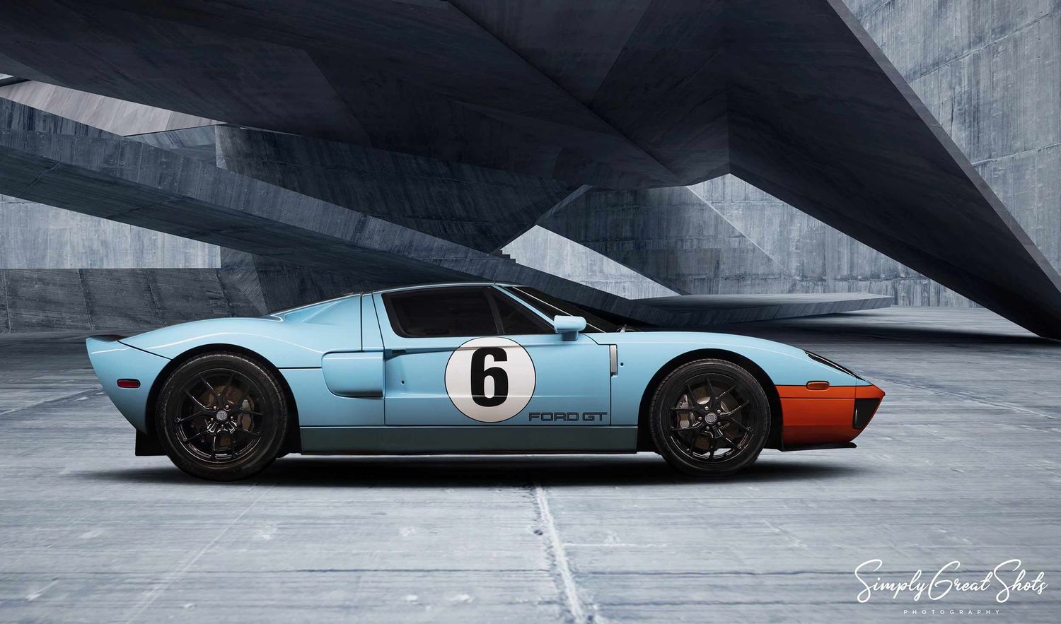 A side on view of the iconic Ford GT40 car - Automotive photography