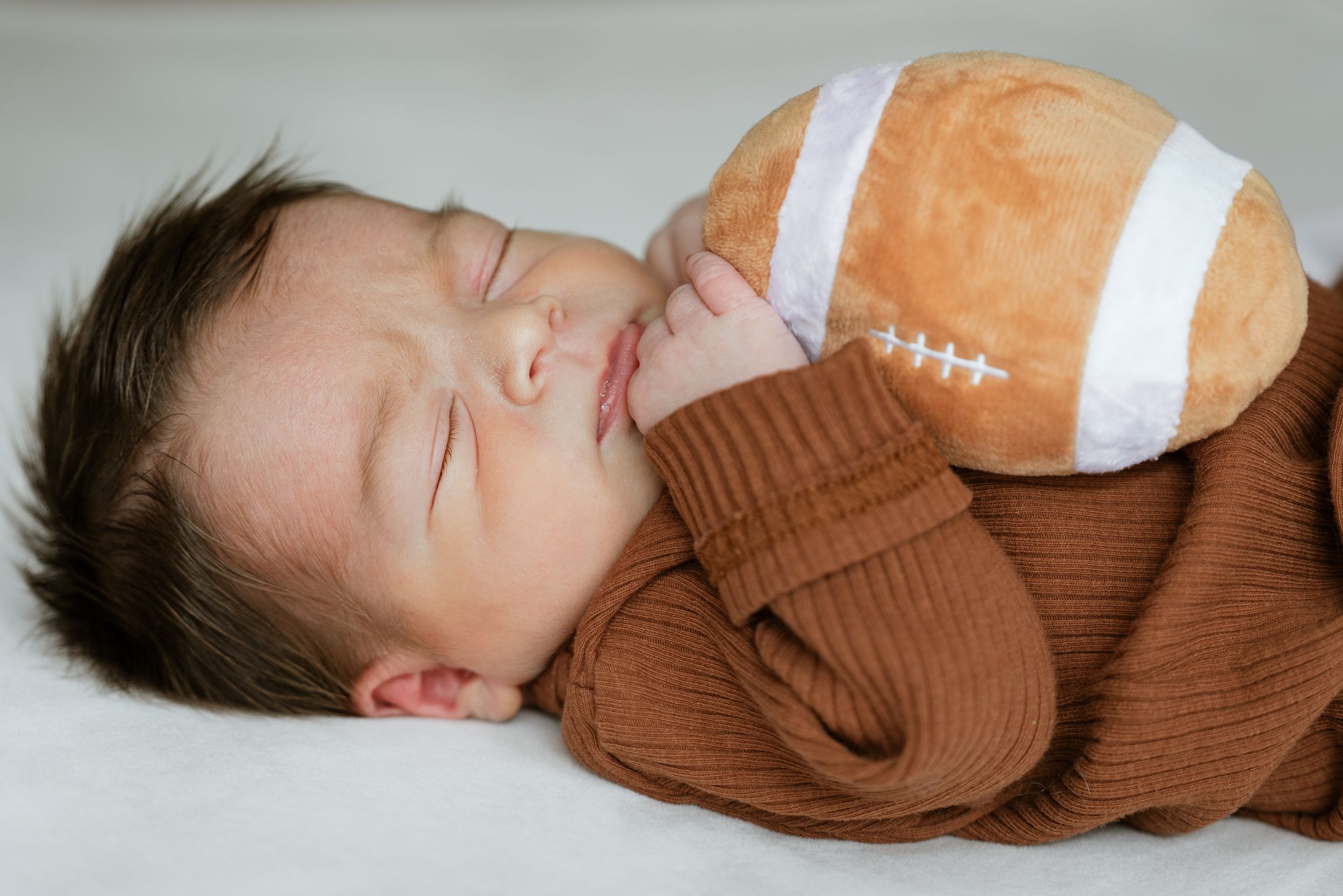 newborn, baby boy, football, new baby