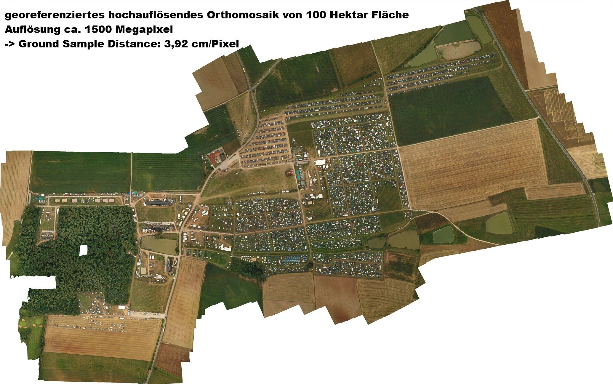 hochauflösende Kartierung mit Drohne Orthomosaik Orthofoto Open Beatz Festival Karte Luftaufnahme Forchheim mit der Drohne