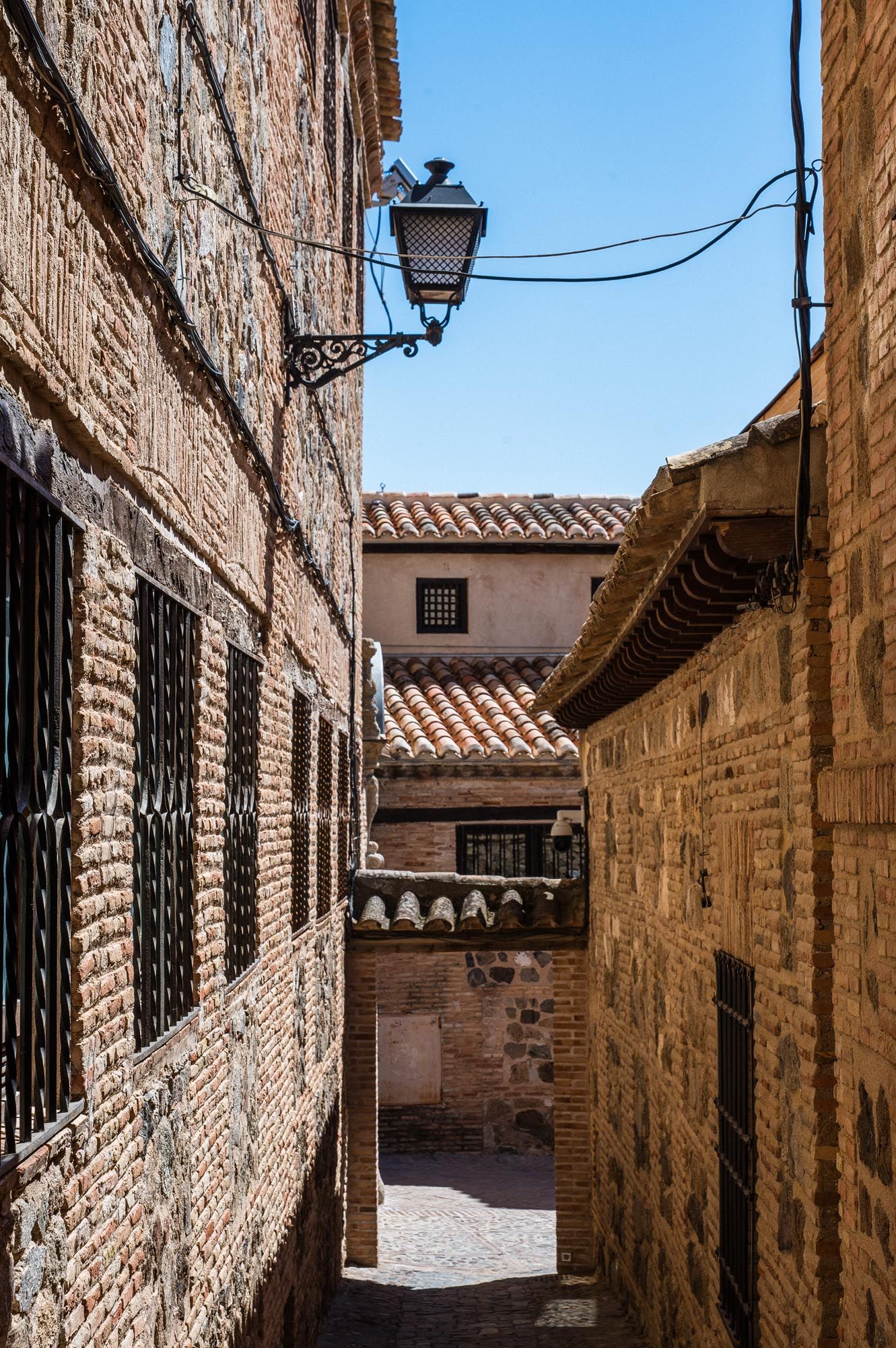 Narrow historic streets in Toledo Spain
