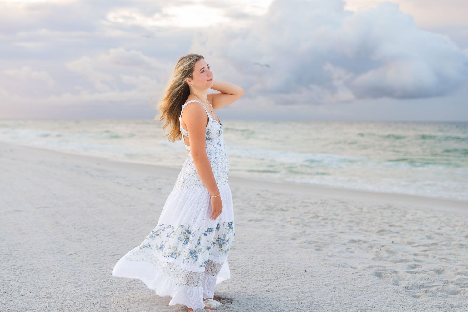 Beautiful sunset senior beach images by Sea Glass Photography of Navarre