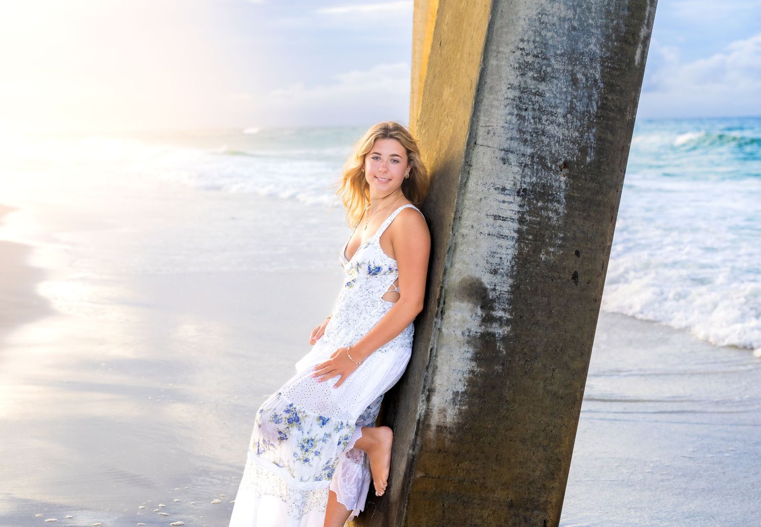 Beautiful sunset senior beach images by Sea Glass Photography of Navarre