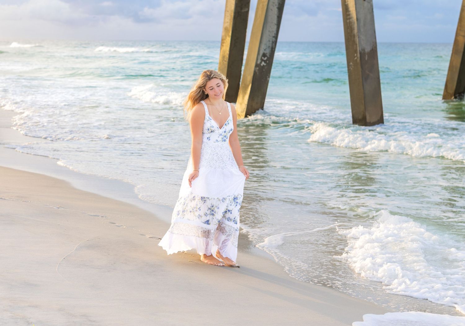 Beautiful sunset senior beach images by Sea Glass Photography of Navarre