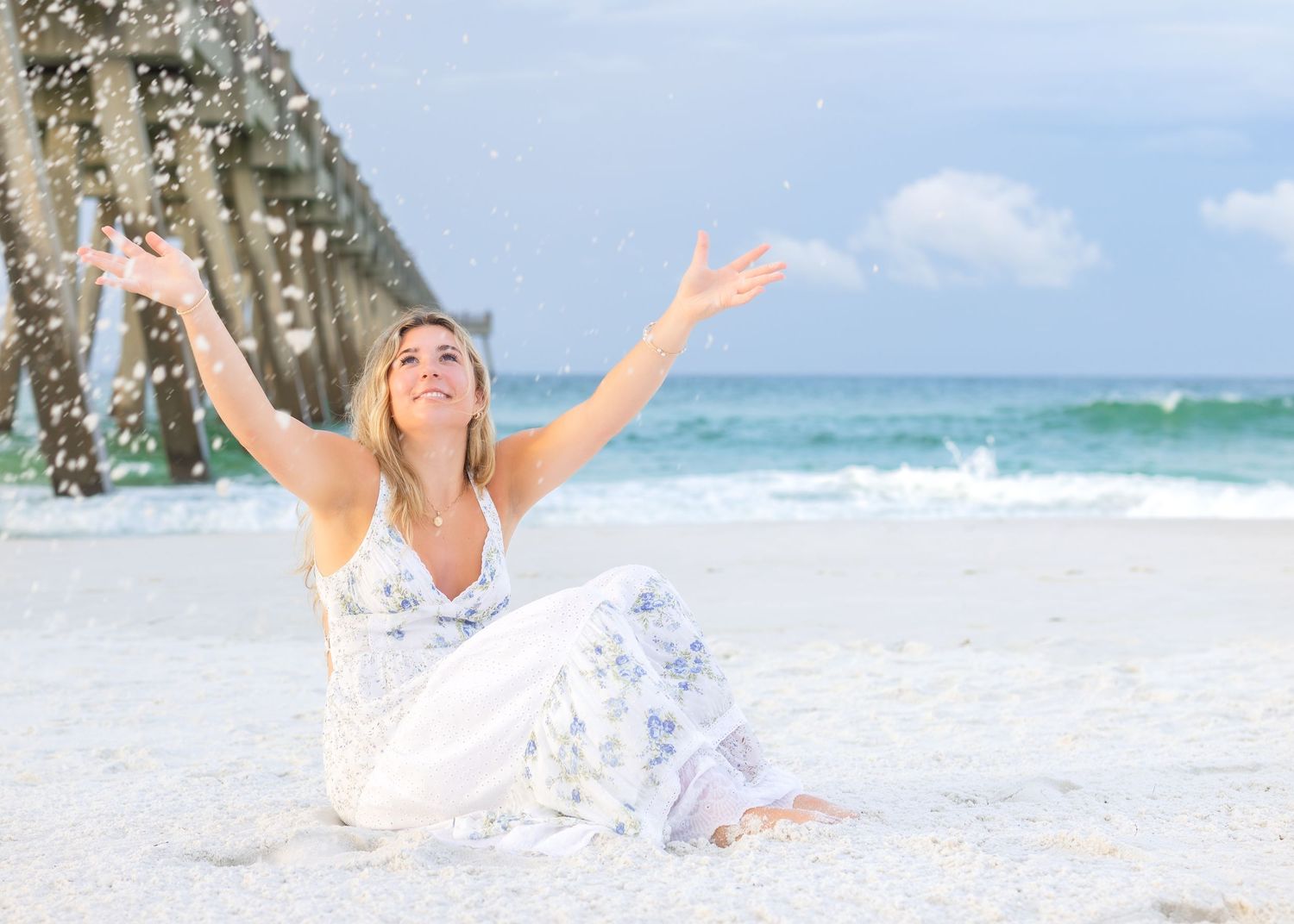 Beautiful sunset senior beach images by Sea Glass Photography of Navarre