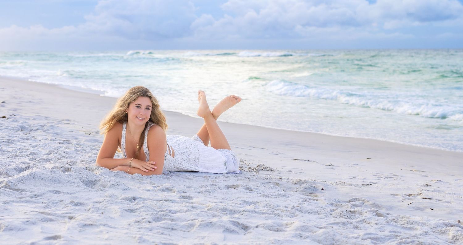 Beautiful sunset senior beach images by Sea Glass Photography of Navarre