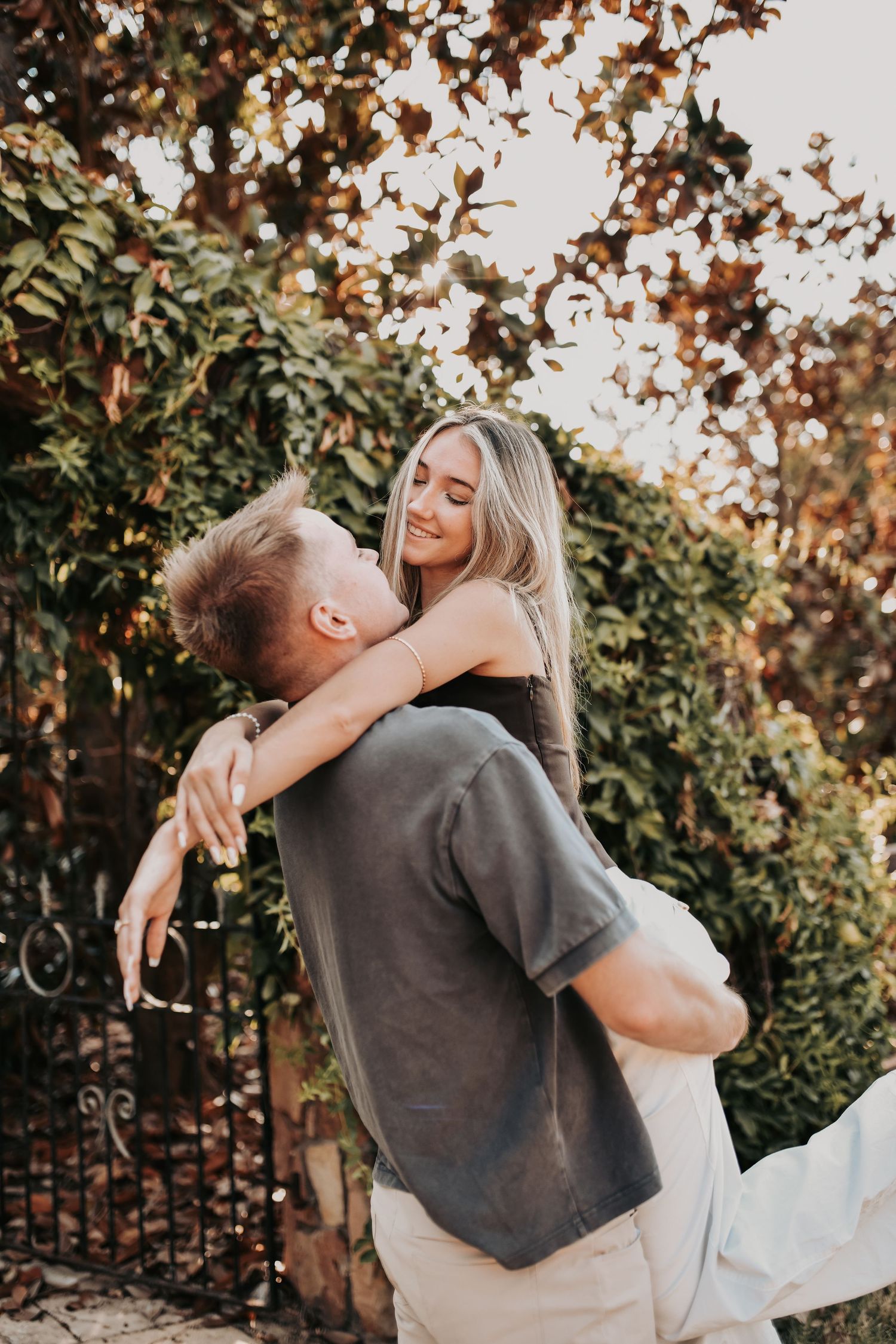 Romantic garden proposal photographed in North Texas