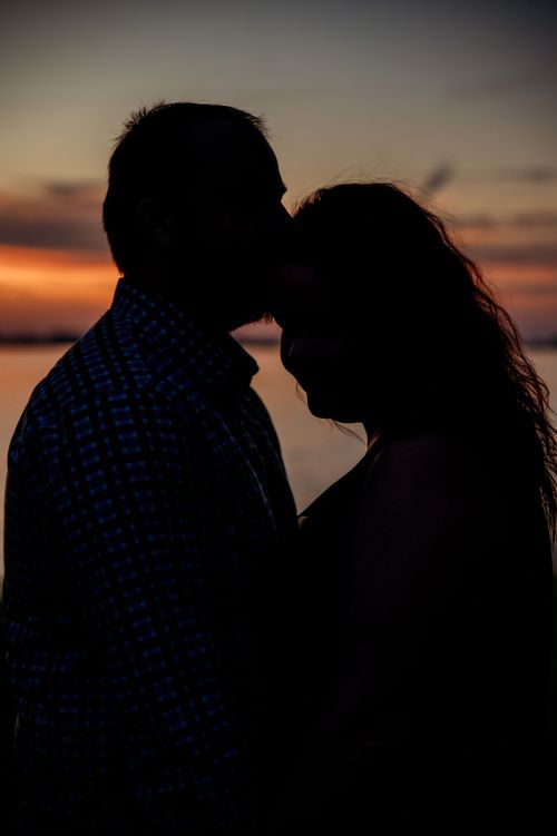Romantic close-up portrait of an engaged couple during their West Central  Ohio engagement session