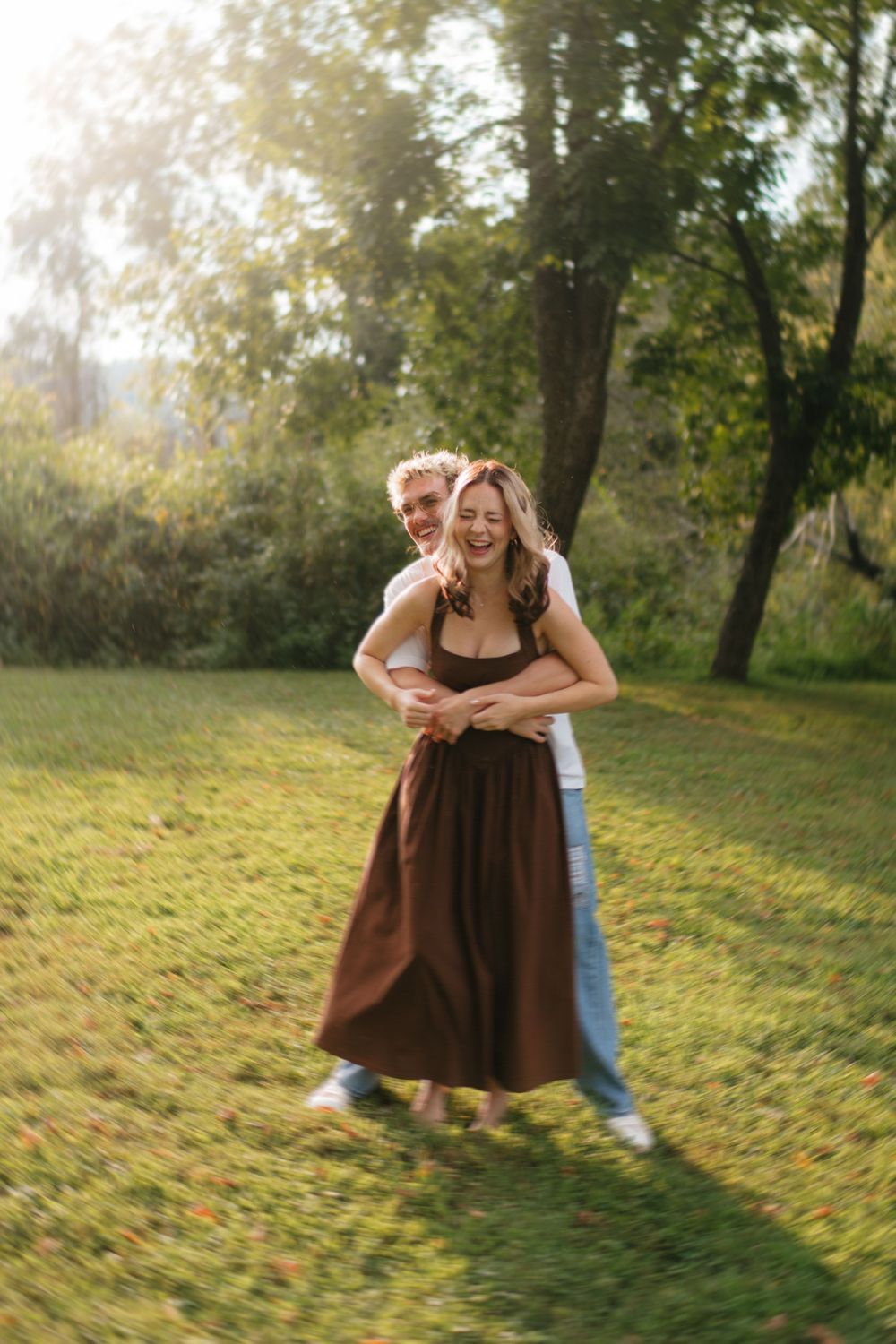 Couple at Harrison Park near downtown Ellijay, Georgia