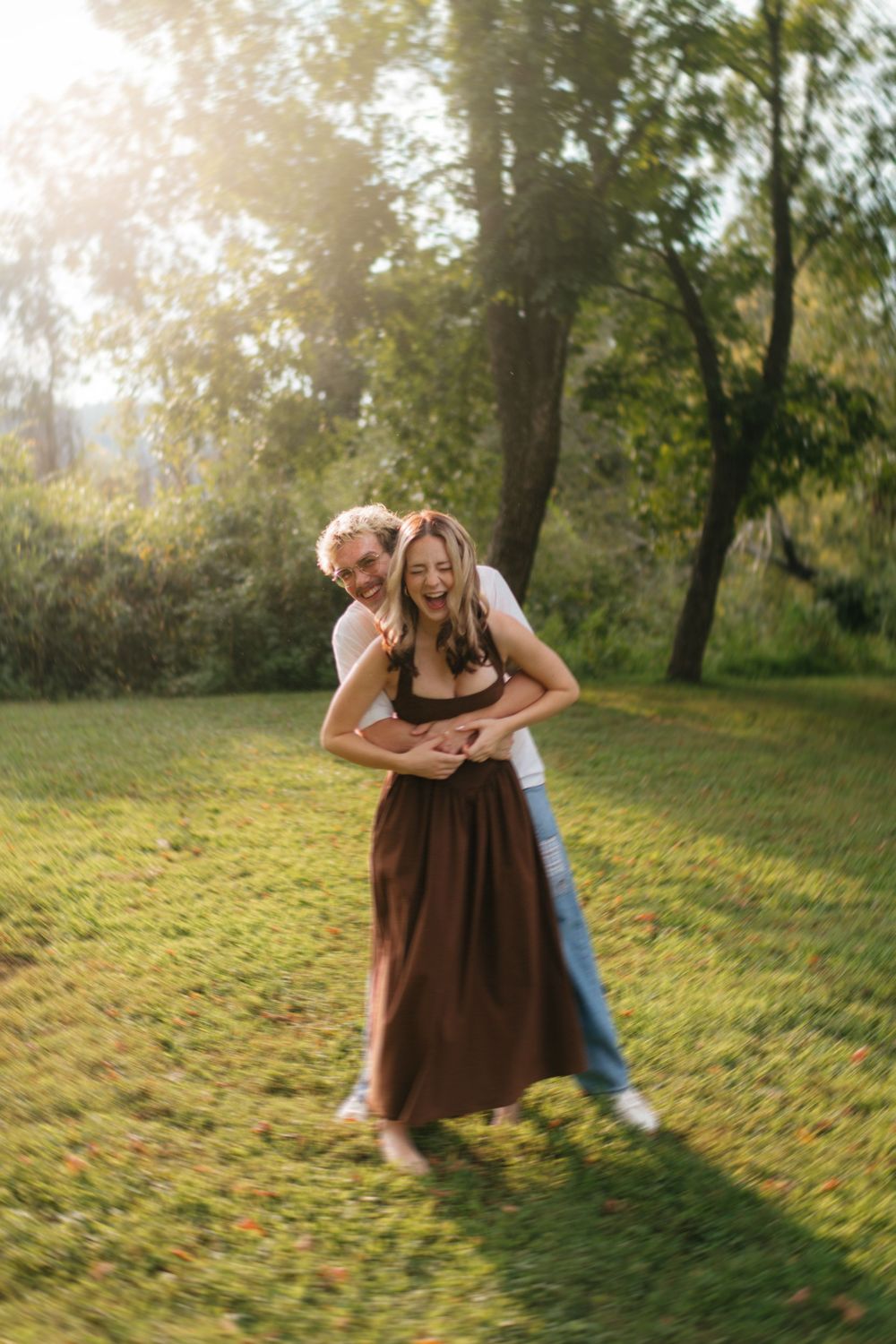 Couple at Harrison Park near downtown Ellijay, Georgia