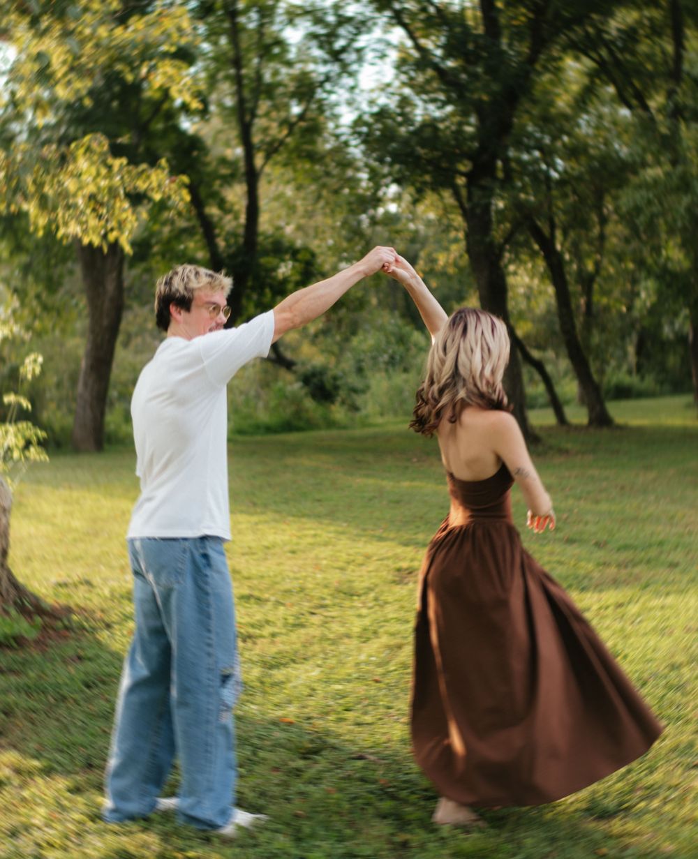 Couple at Harrison Park near downtown Ellijay, Georgia
