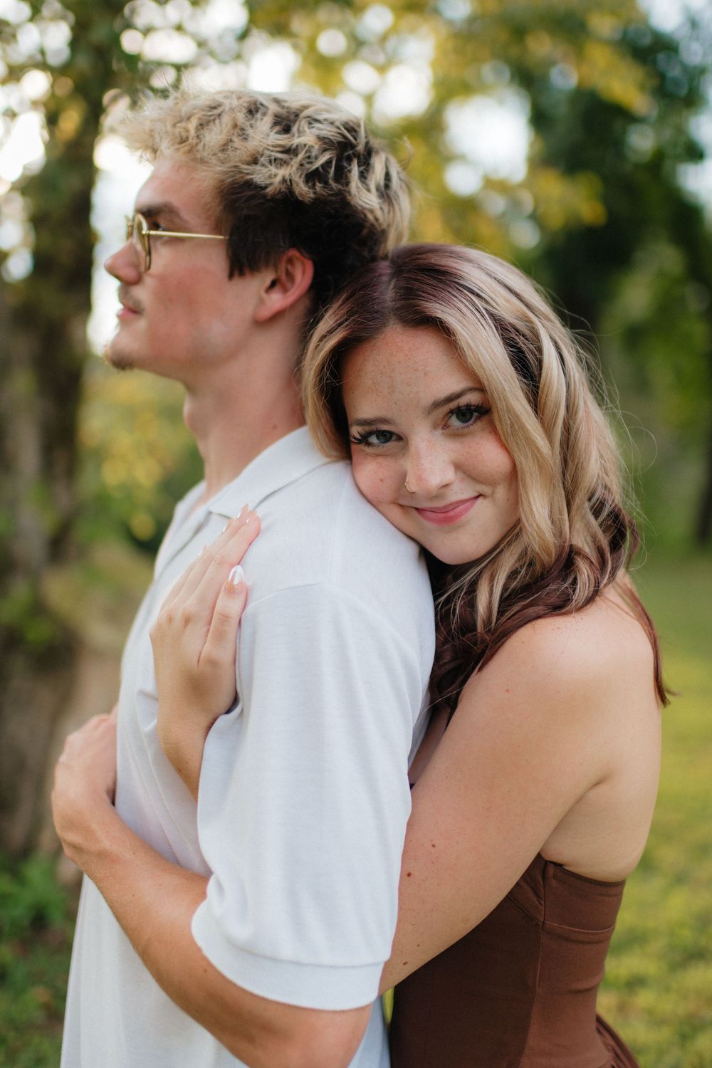 Couple at Harrison Park near downtown Ellijay, Georgia