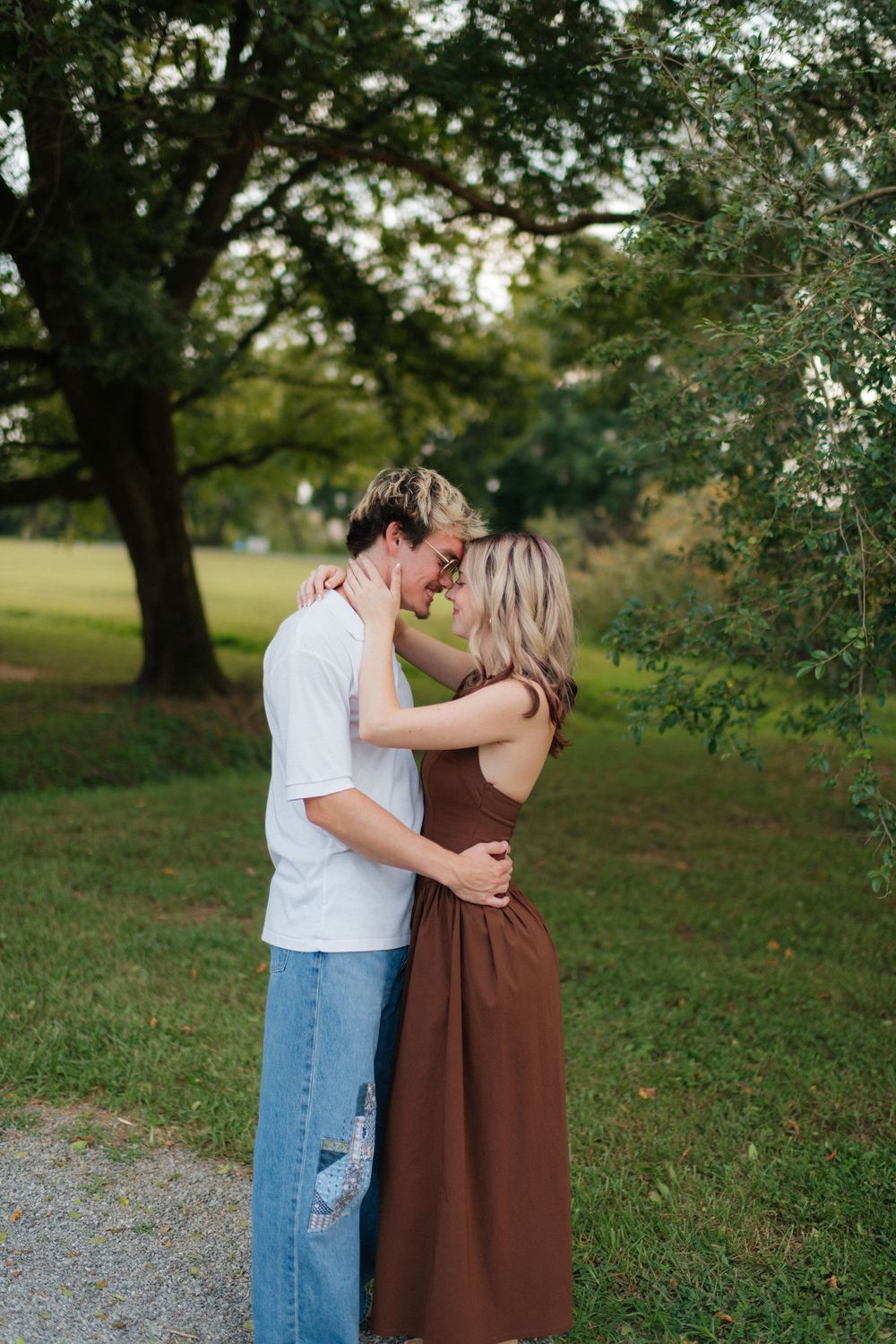 Couple at Harrison Park near downtown Ellijay, Georgia