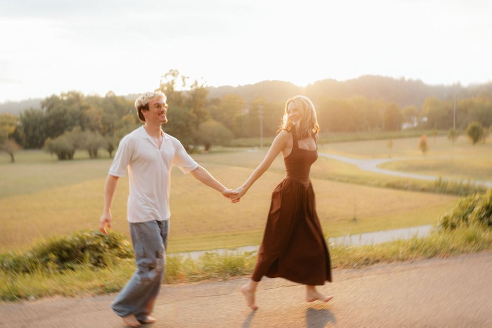Couple at Harrison Park near downtown Ellijay, Georgia