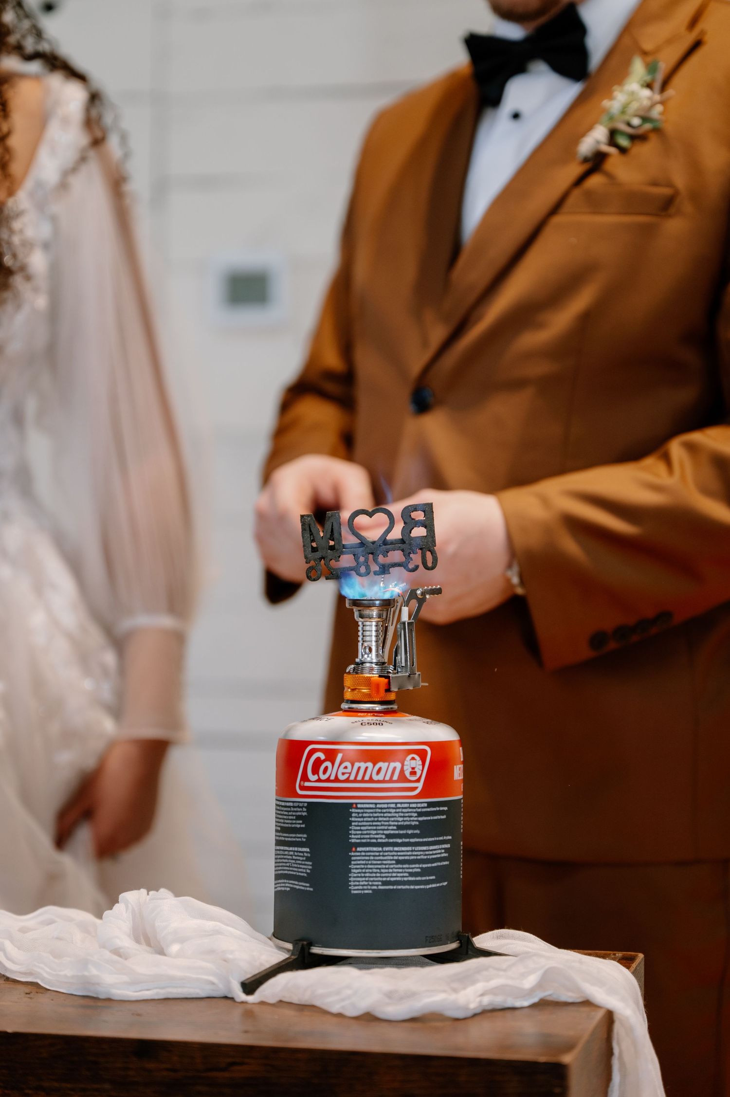 Custom branding iron for a wedding ceremony