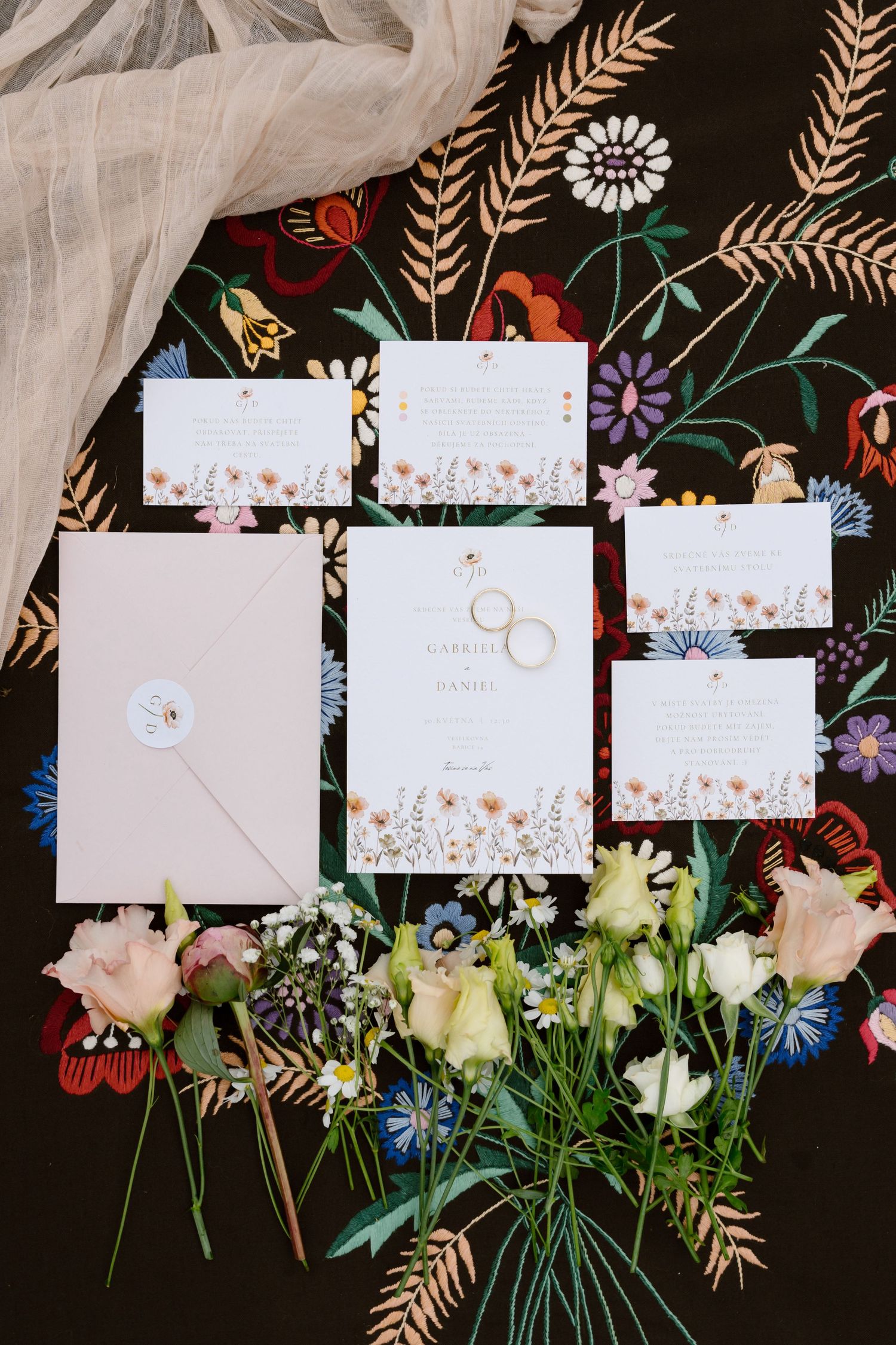 Svatební flat lay Veselkovna