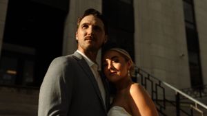 A romantic indoor wedding ceremony with soft lighting and elegant decor.