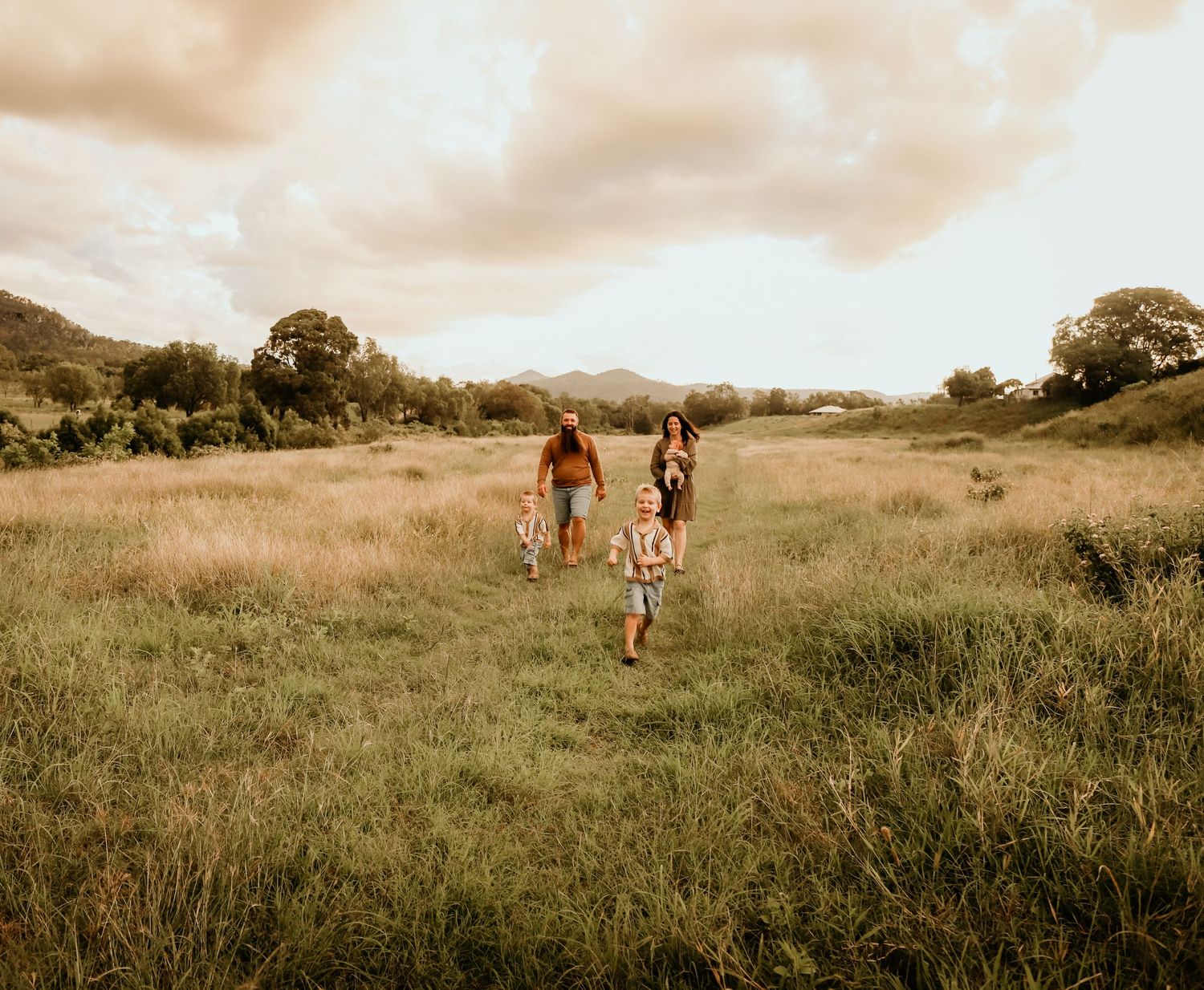 Kids running in the paddock