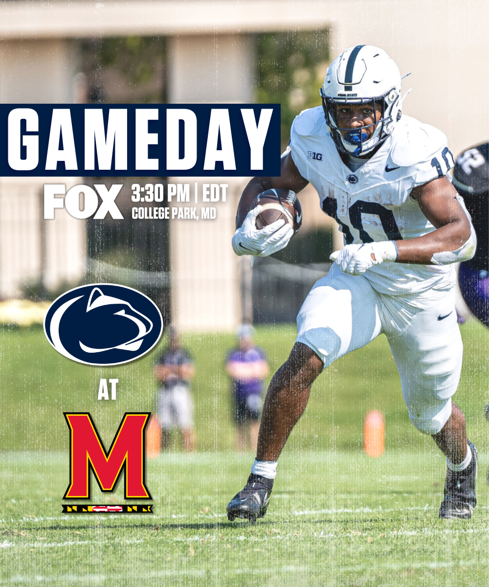 Penn State running back carries the football during a game against Maryland on FOX.