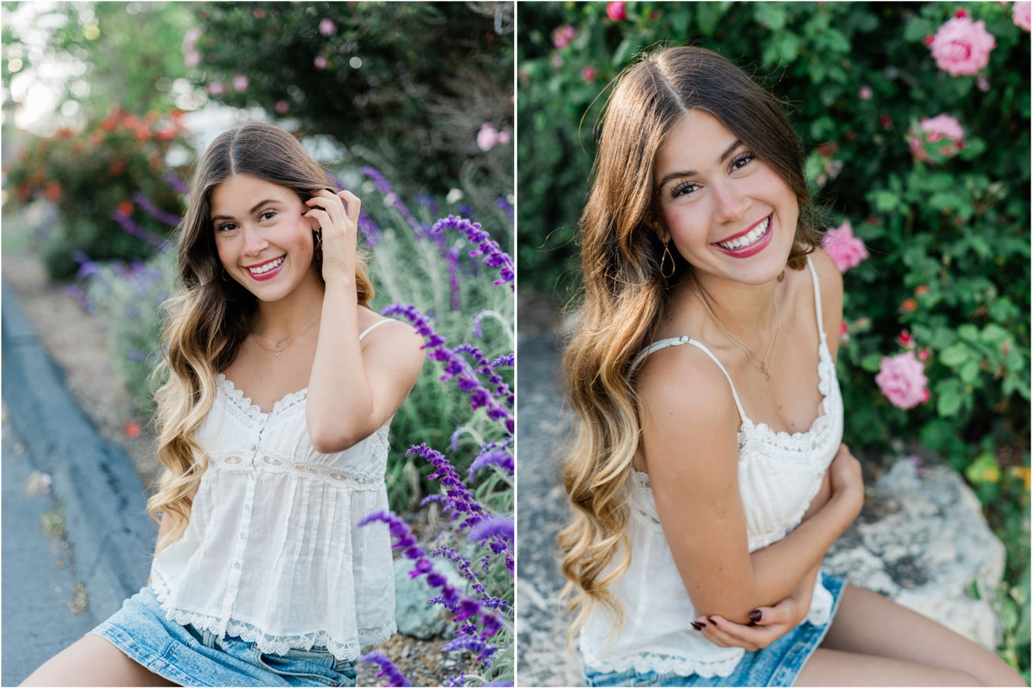 san luis obispo senior session in garden at madonna inn for senior photos by felisha connolly photography