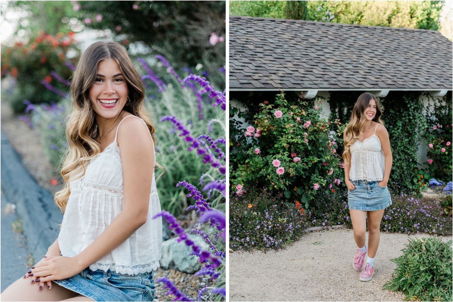 slo high senior photos in a garden in san luis obispo by senior photographer felisha connolly