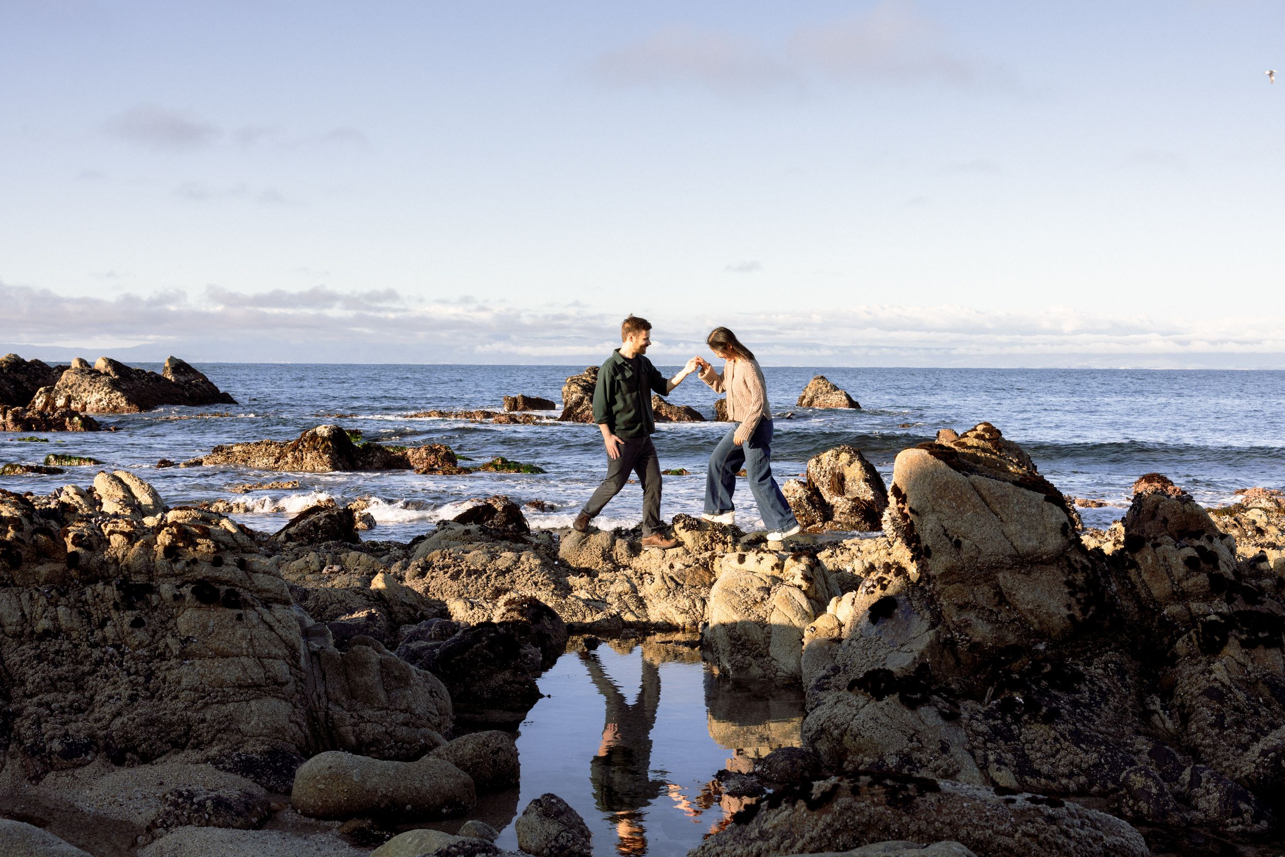 Monterey Bay engagement portraits tide pools