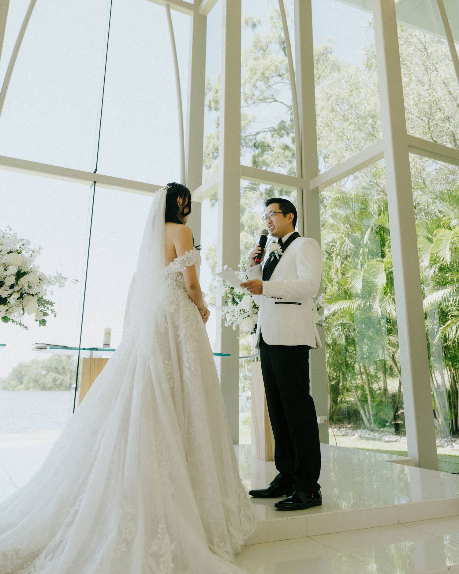 "Tropical gardens at InterContinental Sanctuary Cove, perfect wedding photo backdrop"
