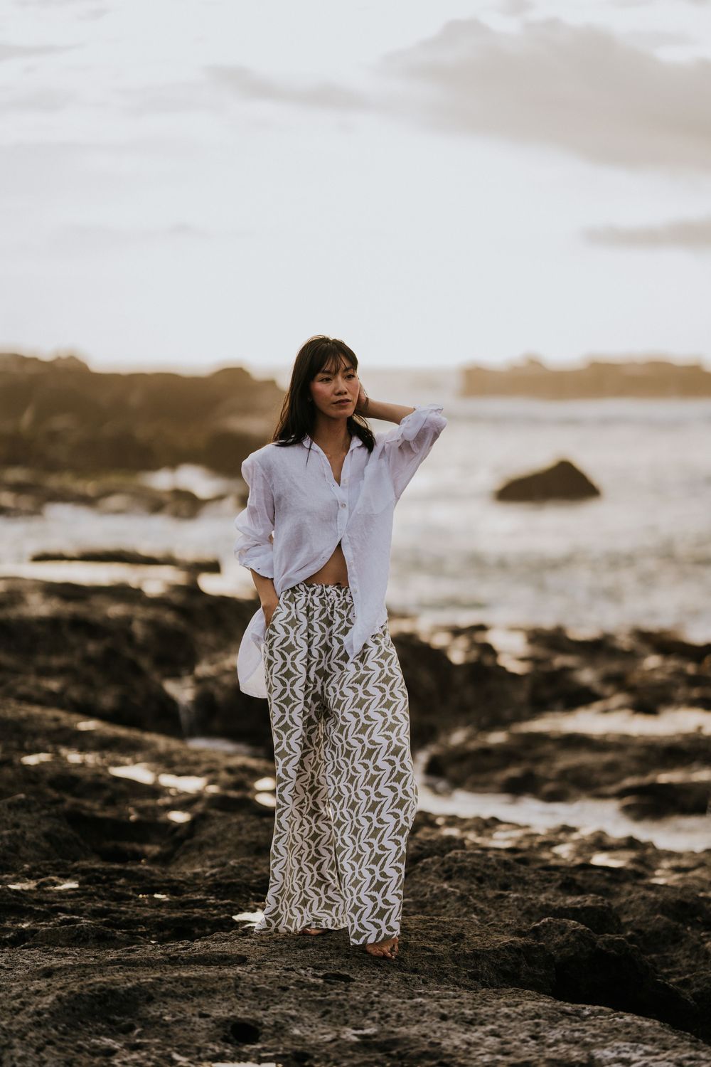 Solo portrait photography in Bali with sunset beach
