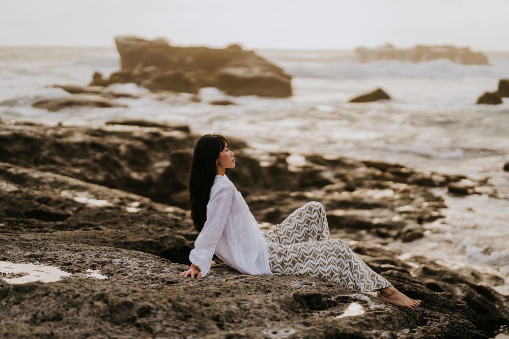 Solo lifestyle photography in Bali at beach