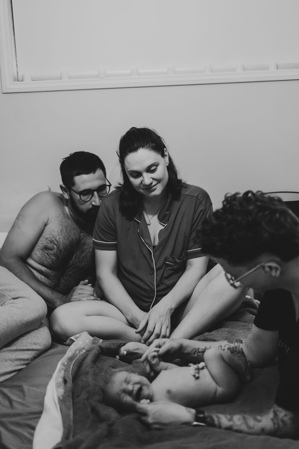 Home birth Brisbane Birth Photography in safe space with doula and husband support