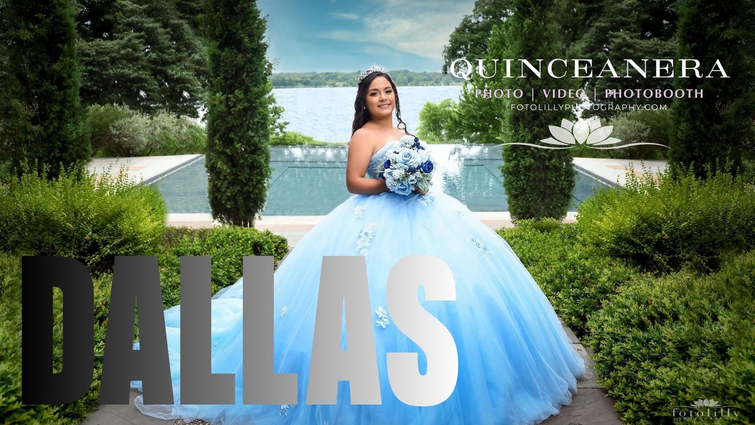 Quinceañera drone photography during outdoor celebration in DFW