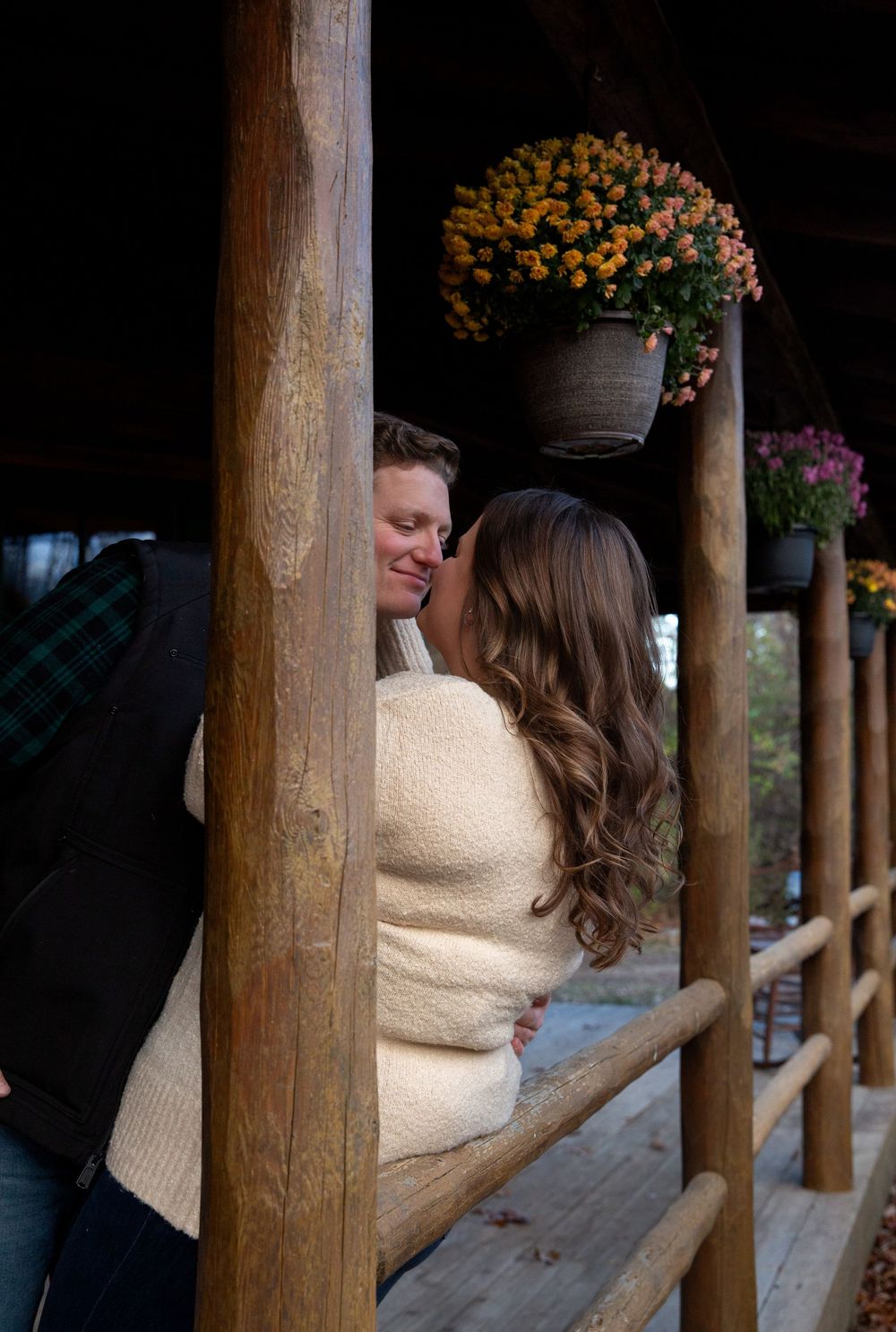 Michigan couples first home photo shoot on porch