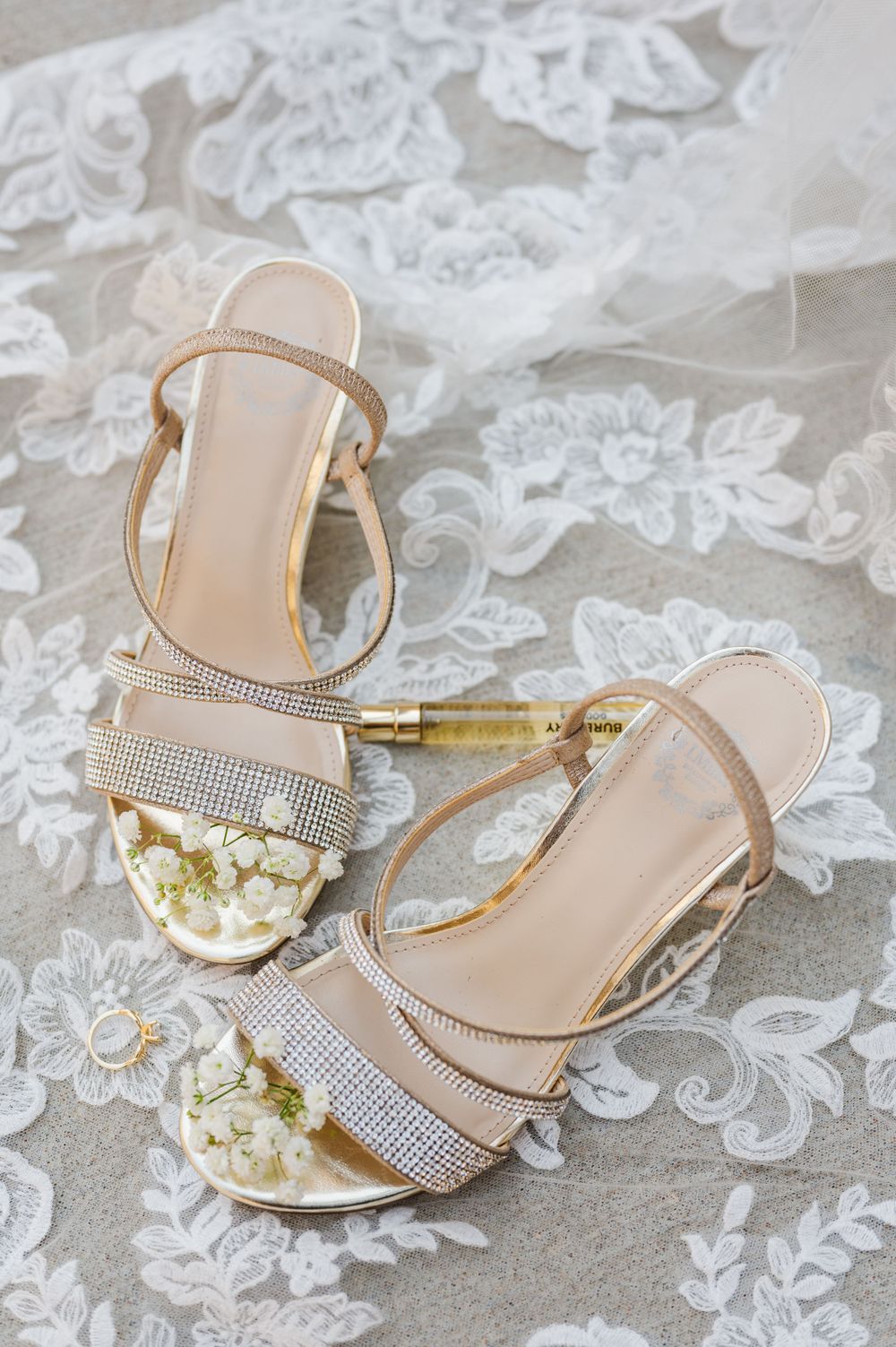 Bridal details for a Traditional Latin Mass Wedding at Holy Family Cathedral in Tulsa, Oklahoma.