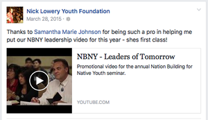 A social media post promoting an NBNY leadership video.