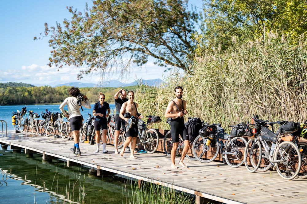photo lors d'un bivouac de bikepacker