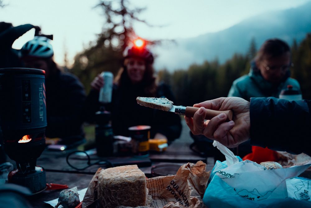 photo lors d'un bivouac de bikepacker