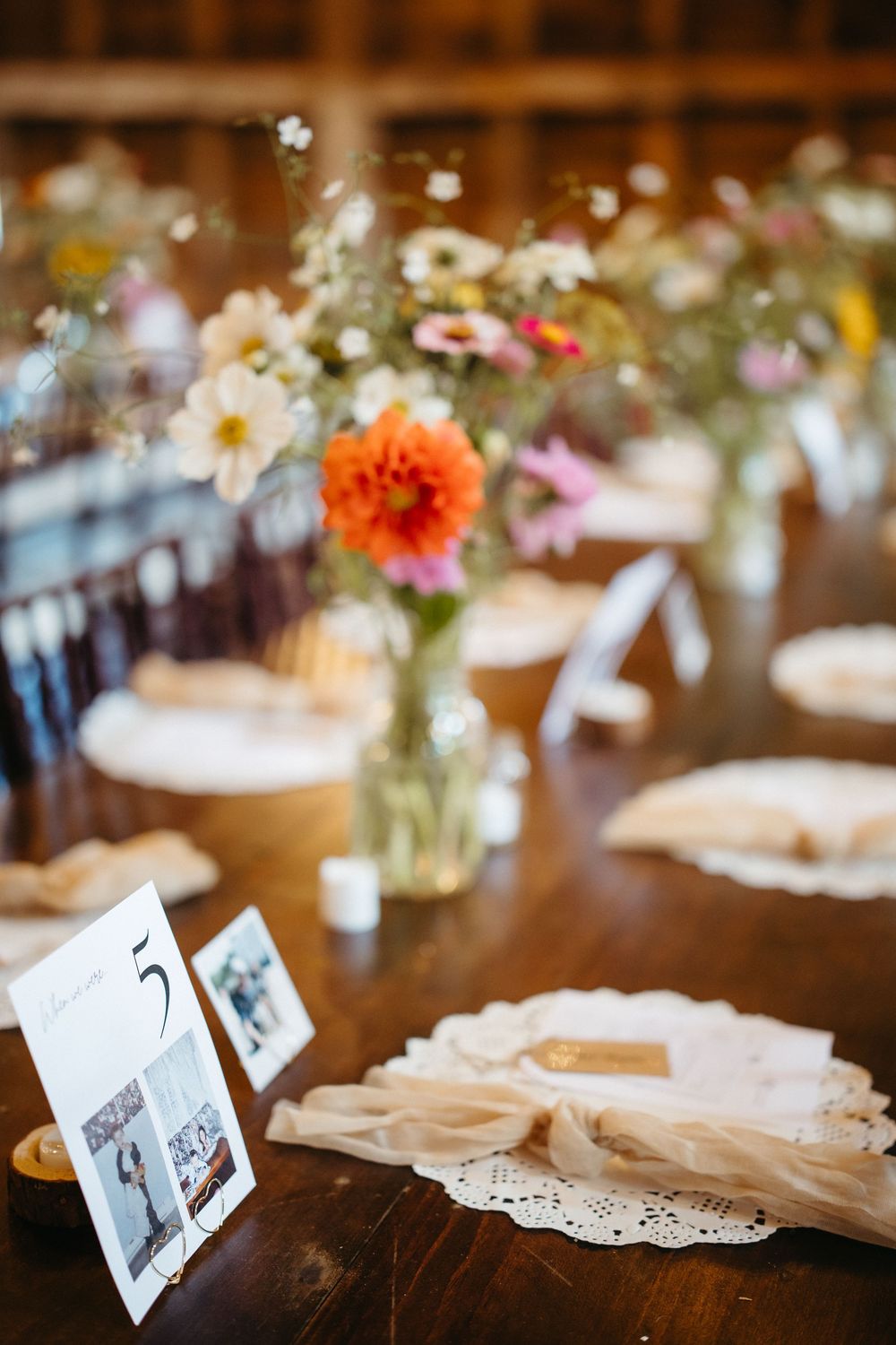 wildflower wedding decor, table decor inspiration rustic barn wedding in New Brunswick, Canada, Bathurst wedding photography experience