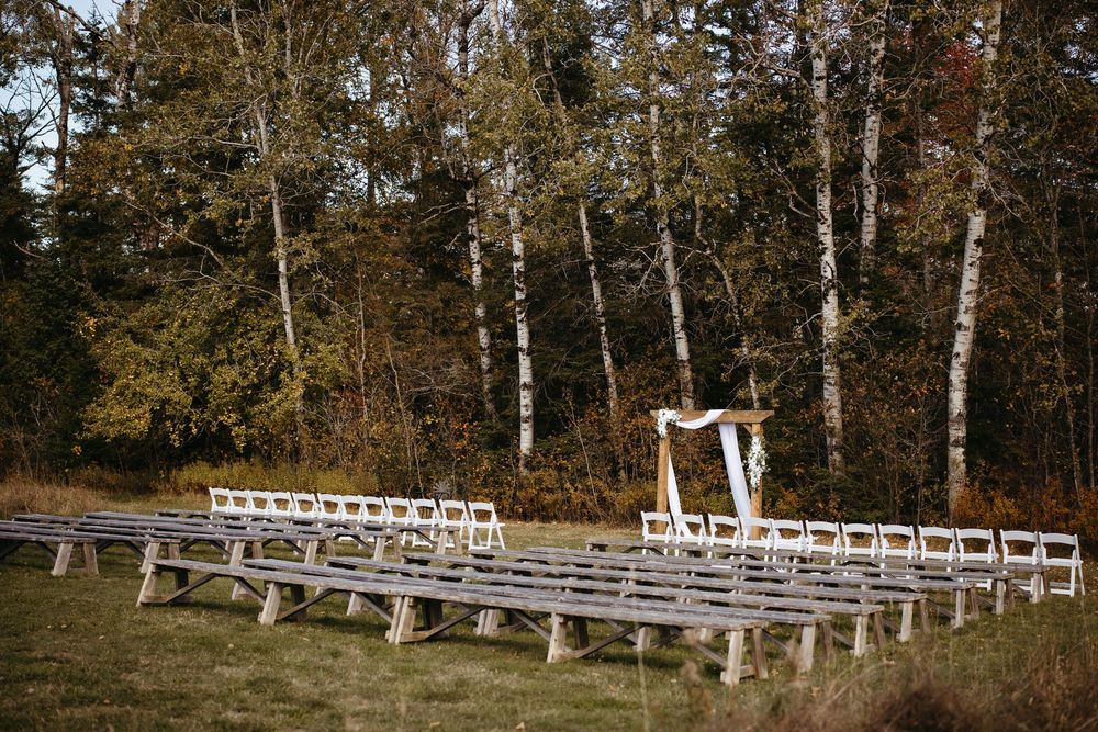 outdoor ceremony space at Hopewell Highlands, Alma wedding photography, Bay of Fundy wedding in New Brunswick Canada photographer packages