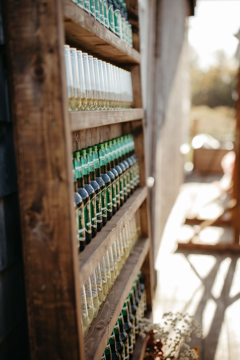 Champagne toast wall at Ticklebelly Hill, New Brunswick wedding photography, October fall wedding St. Andrews by the Sea photographer Canada
