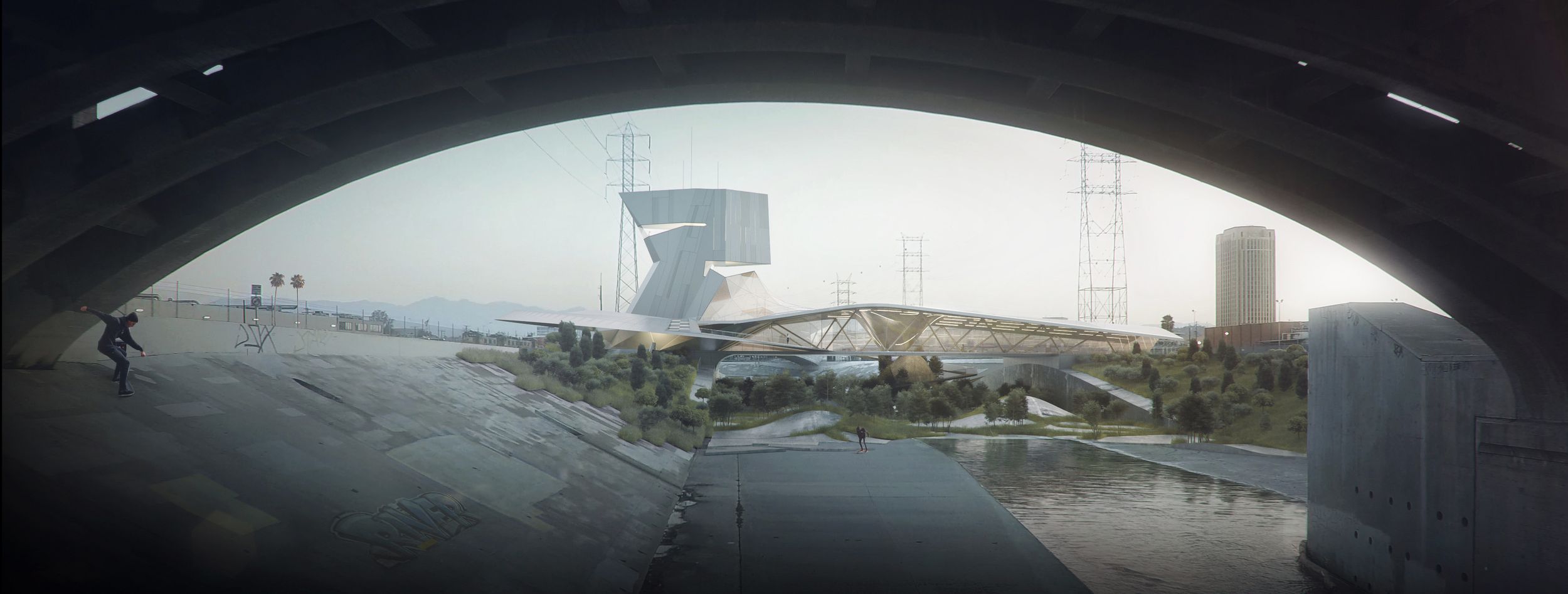 LAR Station, Downtown Los Angeles, train station, hub, control tower