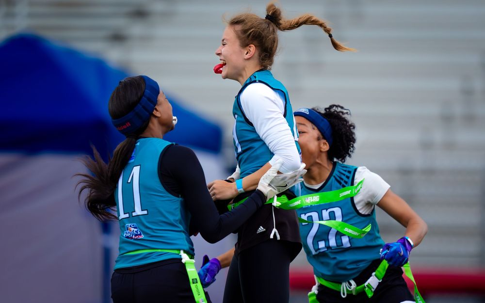 Big 33 Football Classic flag football action photography, by Deanna Fox, SportsFox Photography, Hershey PA