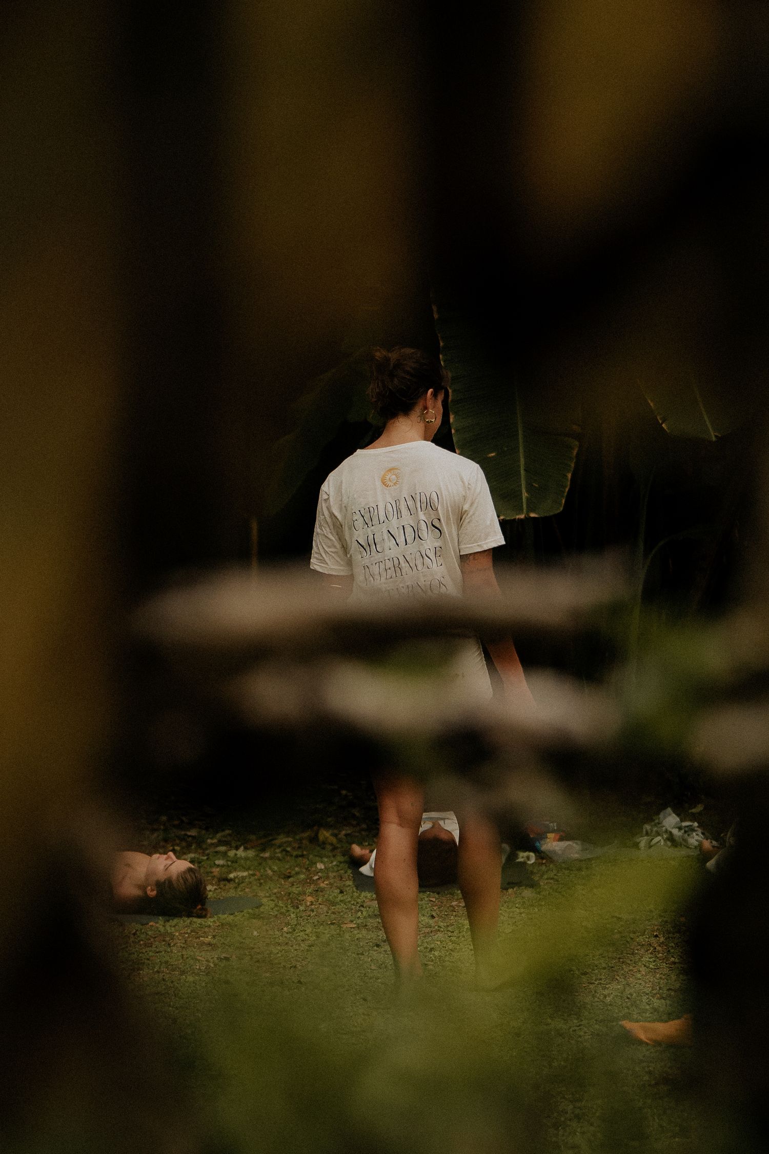Artistic dark silhouette photo of person in natural outdoor setting.