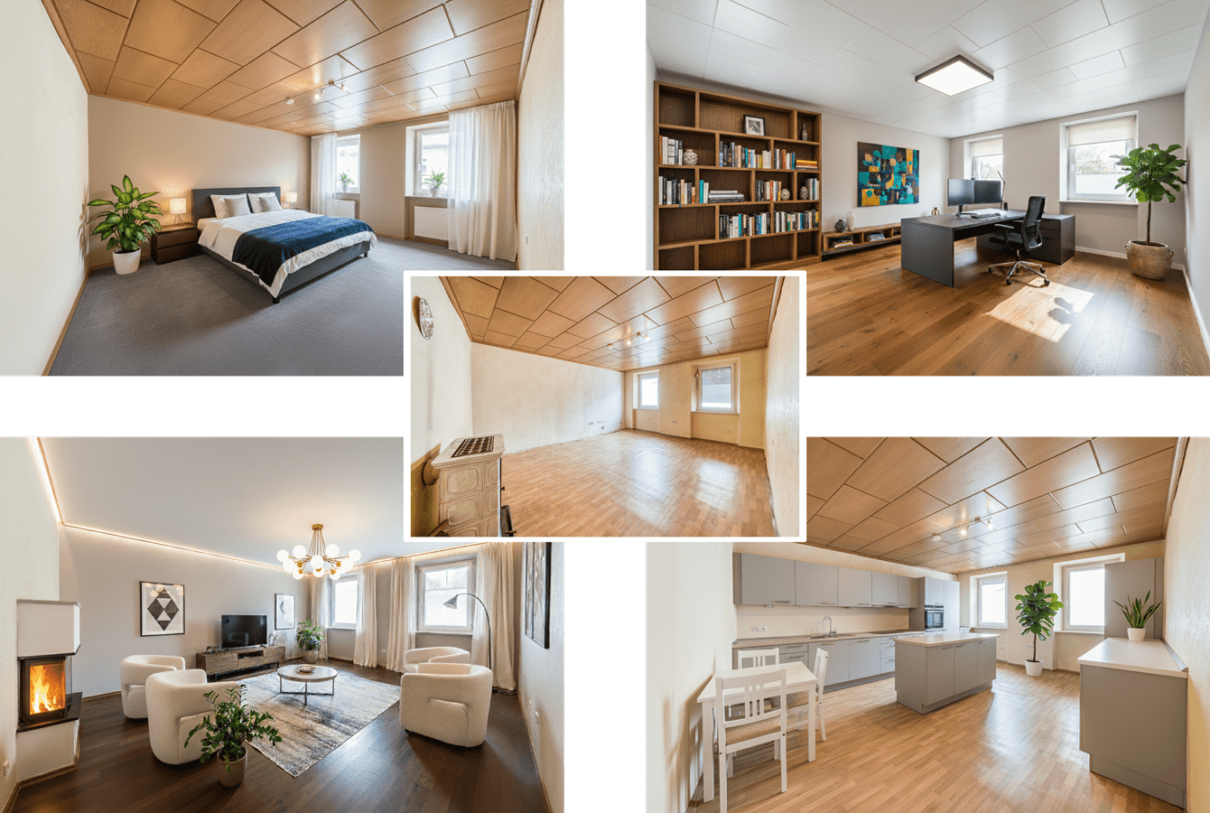 Digitaler Immobilienrundgang - Kombination von Grundriss und professionellen Immobilienfotos Immobilienfotografie Immobilienfotograf
