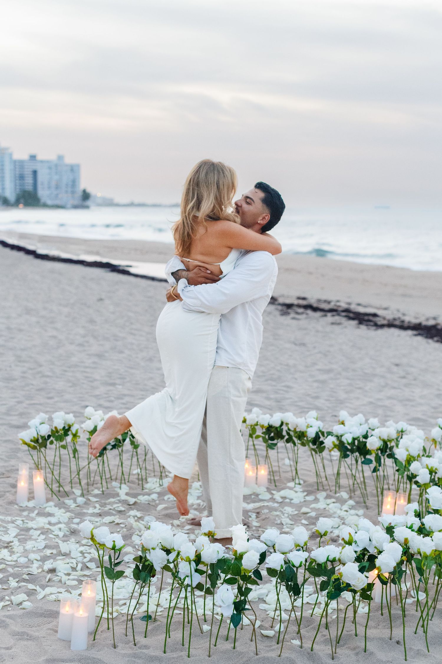 Couples portrait on the beach. Marriage proposal. San Juan, Puerto Rico.