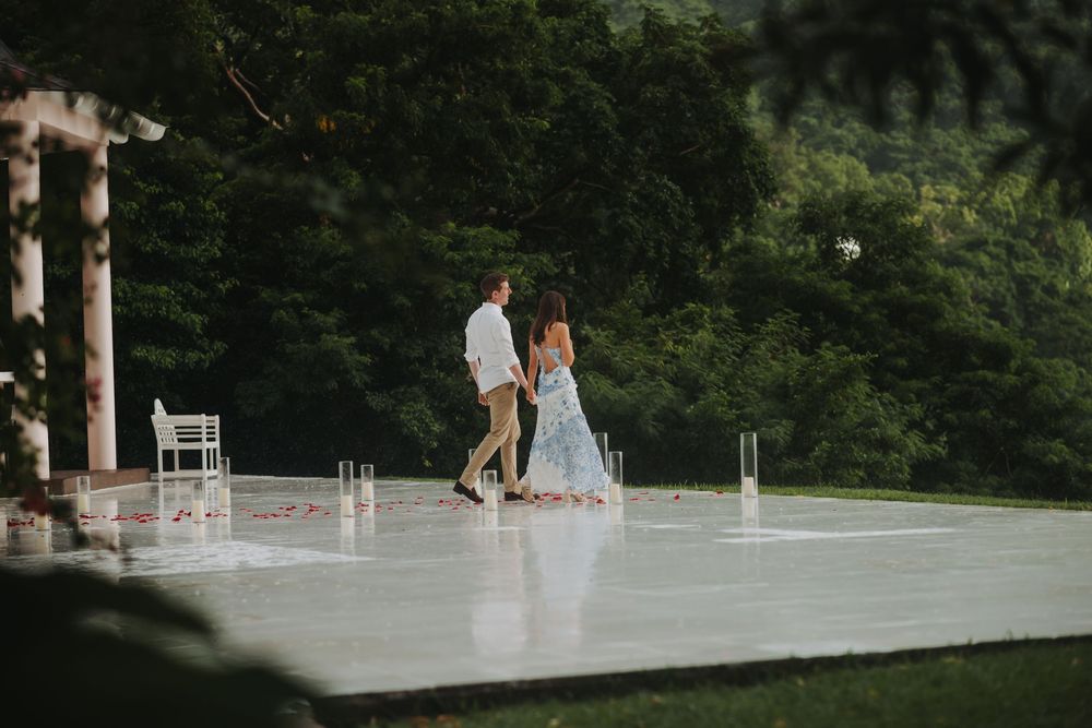 Saint Lucia Photographer captures Rainy surprise Proposal Photoshoot at Sugar Beach Viceroy in St Lucia