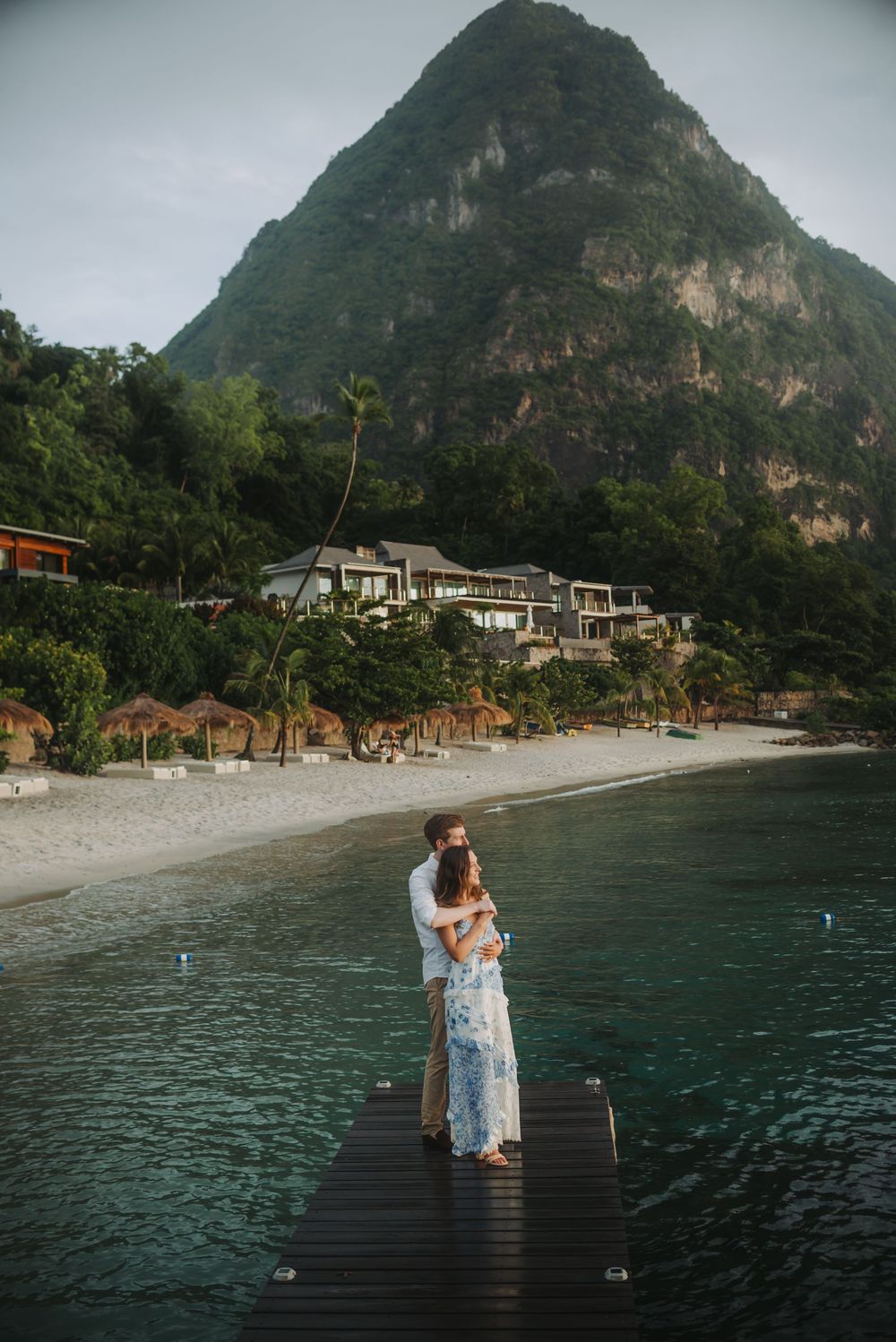 Saint Lucia Photographer captures Rainy surprise Proposal Photoshoot at Sugar Beach Viceroy in St Lucia