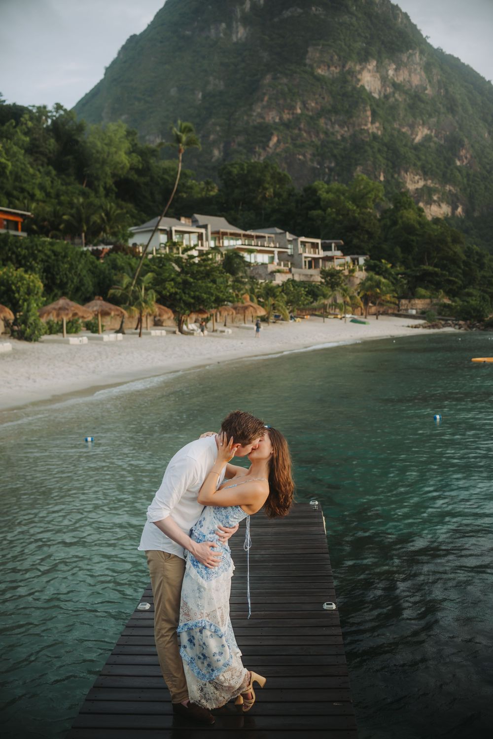 Saint Lucia Photographer captures Rainy surprise Proposal Photoshoot at Sugar Beach Viceroy in St Lucia
