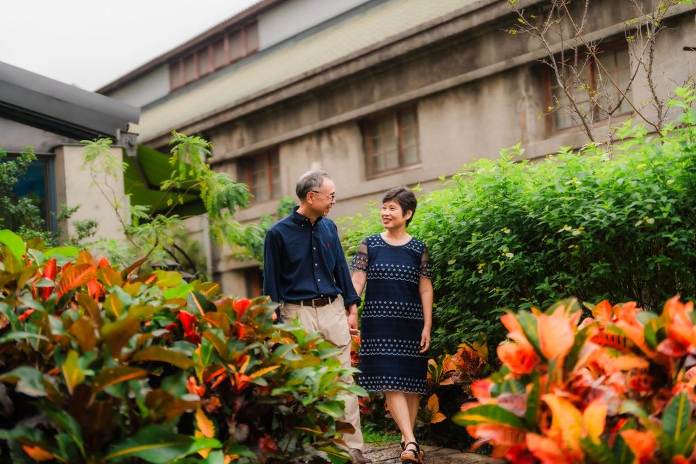 Grandparents at Huashan 1914 Creative Park in Taipei City.