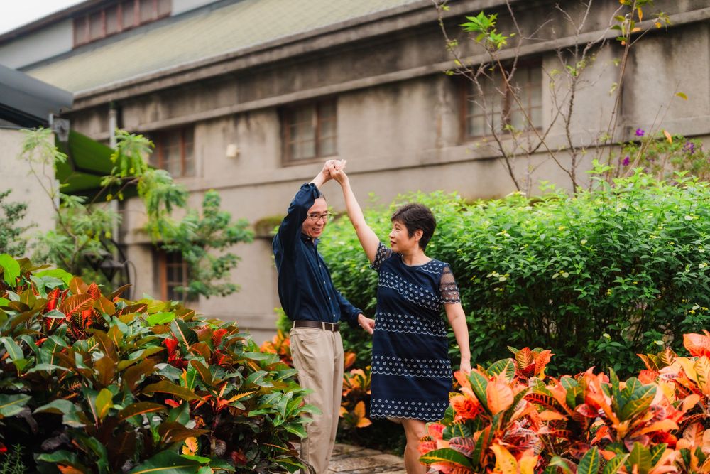 Grandparents dancing at Huashan 1914 Creative Park in Taipei City.