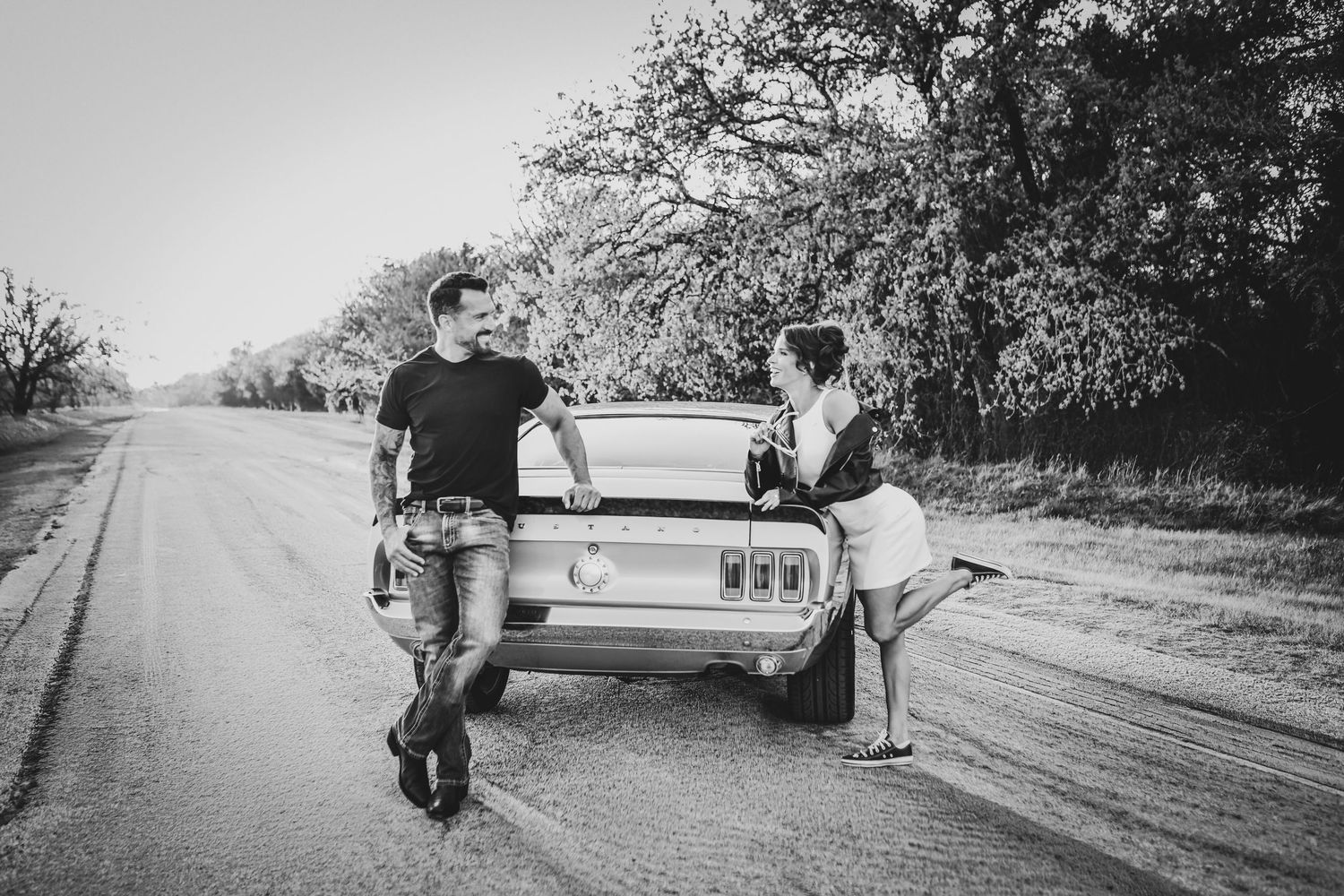editorial couple outfit inspiration vintage meets modern engagement photos